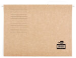 Dossier suspendu liderpapel papier cartonné kraft 230g a4 tiroir viseur supérieur 90mm fond v baguette métallique – Image 2
