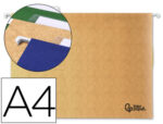 Dossier suspendu liderpapel papier cartonné kraft 230g a4 tiroir viseur supérieur 90mm fond v baguette métallique