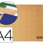 Dossier suspendu liderpapel papier cartonné kraft 230g a4 tiroir viseur supérieur 90mm fond v baguette métallique