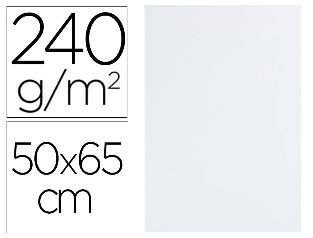 926965g-1.jpg Papier cartonné liderpapel dessin travaux manuels 240g/m2 50x65cm unicolore blanc – Image 1