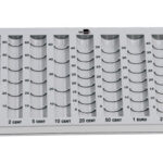 Casier monnayeur liderpapel plastique grande résistance 8 colonnes hauteur 24/35mm 155x280mm 200g