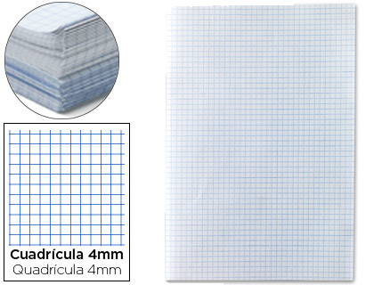 928219g-1.jpg Papier écriture liderpapel 31x42.8cm ouvert copie double 60g/m2 quadrillage 4mm coloris blanc paquet 250f – Image 1
