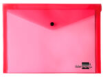 Pochette enveloppe liderpapel polypropylène 180 microns a5 210x148mm 50f fermeture bouton résistant transparent rouge – Image 2