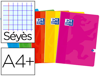 Cahier piqué oxford couverture pelliculée lavable a4+ 24x32cm 96 pages 90g séyès
