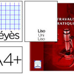 Cahier piqué oxford travaux pratiques couverture pelliculée lavable vélin velouté a4+ 24x32cm 80 pages séyès/uni 90g