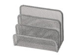 Trieur enveloppes q-connect métal mesh maille métallique 3 compartiments courrier 175x140x80mm coloris argent – Image 2