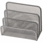 Trieur enveloppes q-connect métal mesh maille métallique 3 compartiments courrier 175x140x80mm coloris argent