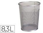 Corbeille à papier q-connect maille métallique forme circulaire 8.3l 235x260x190mm coloris argent