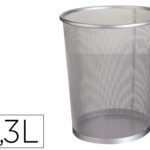 Corbeille à papier q-connect maille métallique forme circulaire 8.3l 235x260x190mm coloris argent