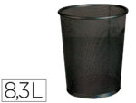 Corbeille à papier q-connect maille métallique forme circulaire 8.3l 235x260x190mm coloris noir