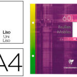 Feuillet mobile clairefontaine a4 21x29,7cm papier dessin 60f 125g perforé coloris assortis