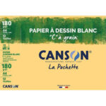 Papier dessin canson c à grain crayon encre gouache feutre 180g a4 pochette 12f
