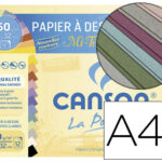 Papier dessin canson mi-teintes claires 160g a4+ coloris assortis pochette 12f