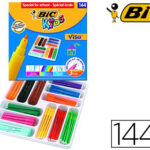 Feutre bic kids visa coloriage encre lavable pointe bloquée ultra-résistante coffret scolaire 144 unités