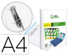 Classeur kangourou liderpapel 2 anneaux 16mm 283x320mm document a4 plastique dos 28mm coloris blanc