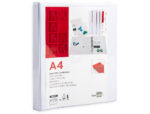 Classeur kangourou liderpapel 4 anneaux 16mm 283x320mm document a4 plastique dos 28mm coloris blanc – Image 3