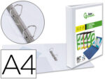 Classeur kangourou liderpapel 2 anneaux 25mm 283x320mm document a4 plastique dos 40mm coloris blanc