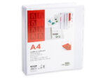 Classeur kangourou liderpapel 4 anneaux 25mm 283x320mm document a4 plastique dos 40mm coloris blanc – Image 3
