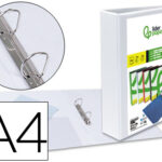 Classeur kangourou liderpapel 2 anneaux 40mm 283x320mm document a4 plastique dos 50mm coloris blanc