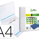 Classeur kangourou liderpapel 2 anneaux 55mm 283x320mm document a4 plastique dos 70mm coloris blanc