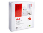 Classeur kangourou liderpapel 4 anneaux 55mm 283x320mm document a4 plastique dos 70mm coloris blanc – Image 3