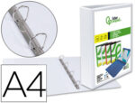 Classeur kangourou liderpapel 4 anneaux 55mm 283x320mm document a4 plastique dos 70mm coloris blanc