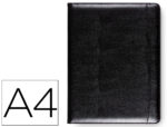 Conférencier a4 plastique bloc -notes inclus plusieurs compartiments poche rabat 32x25x2,5cm coloris noir