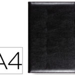 Conférencier a4 plastique bloc -notes inclus plusieurs compartiments poche rabat 32x25x2,5cm coloris noir