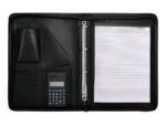 Conferencier q-connect a4 calculatrice plastique fermeture eclair pochette tel. portable 4 anneaux 40mm 35,5x26x1cm noir – Image 4