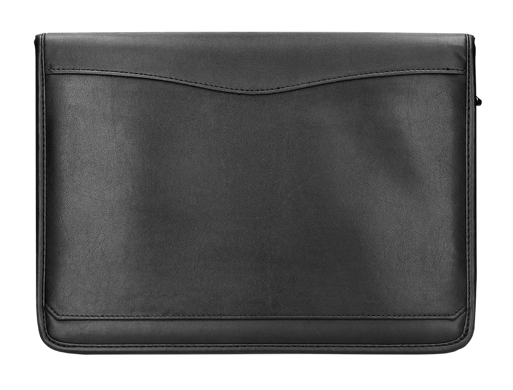 931379g-1.jpg Conferencier q-connect a4 calculatrice plastique fermeture eclair pochette tel. portable 4 anneaux 40mm 35,5x26x1cm noir – Image 1