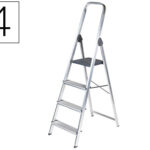 Escabeau q-connect aluminium 430x720x1490mm 4 marches 3.2kg  poids maximum supporté 150kg