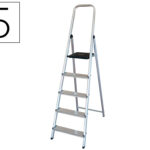 Escabeau q-connect aluminium 450x850x1720mm 5 marches 4.75k g poids maximum supporté 150kg