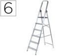 Escabeau q-connect aluminium 480x990x1930mm 6 marches 4,2kg poids maximum supporté 150kg