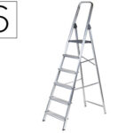 Escabeau q-connect aluminium 480x990x1930mm 6 marches 4,2kg poids maximum supporté 150kg