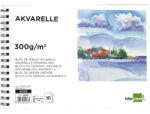 Bloc dessin liderpapel aquarelle spirale papier grain moyen lisse 300g/m2 format a4 297x210mm 10f – Image 2