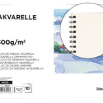 Bloc dessin liderpapel aquarelle spirale papier grain moyen lisse 300g/m2 format a4 297x210mm 10f