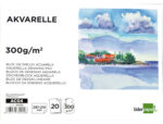 Bloc dessin liderpapel aquarelle encollé papier grain moyen lisse 300g/m2 format a4 297x210mm 20f – Image 2