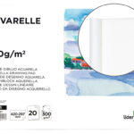 Bloc dessin liderpapel aquarelle encollé papier grain moyen lisse 300g/m2 format a3 420x297mm 20f