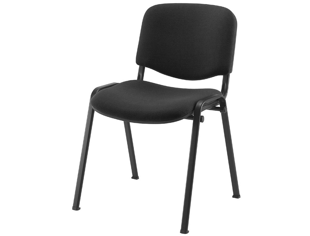 932031g-1.jpg Chaise q-connect connect empilable 4 pieds poids maximum supporté 100kg 91x49x44cm coloris noir 5.3kg – Image 1