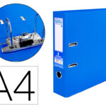Classeur levier liderpapel a4 documenta carton rembordé 1,9mm dos 75mm rado métallique coloris bleu