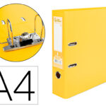 Classeur levier liderpapel a4 documenta carton rembordé 1,9mm dos 75mm rado métallique coloris jaune