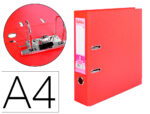 Classeur levier liderpapel a4 documenta carton rembordé 1,9mm dos 75mm rado métallique coloris rouge