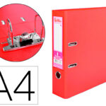 Classeur levier liderpapel a4 documenta carton rembordé 1,9mm dos 75mm rado métallique coloris rouge