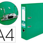 Classeur levier liderpapel a4 documenta carton rembordé 1,9mm dos 75mm rado métallique coloris vert
