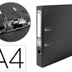 Classeur levier liderpapel a4 documenta carton rembordé 1,9mm dos 52mm rado métallique coloris noir