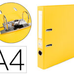 Classeur levier liderpapel a4 documenta carton rembordé 1,9mm dos 52mm rado métallique coloris jaune