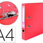 Classeur levier liderpapel a4 documenta carton rembordé 1,9mm dos 52mm rado métallique coloris rouge