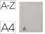 Intercalaire q-connect pp 20/ 100e a4 225x297mm multiperforé alphabet gravé onglets coloris gris
