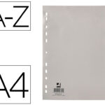 Intercalaire q-connect pp 20/ 100e a4 225x297mm multiperforé alphabet gravé onglets coloris gris