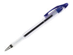 Stylo-bille q-connect transparent trait 0.4mm pointe moyenne 0.7mm encre douce grip caoutchouc coloris bleu – Image 2